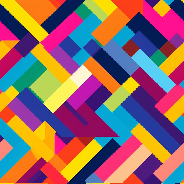 A close up of a colorful pattern of squares and rectangles generative ai