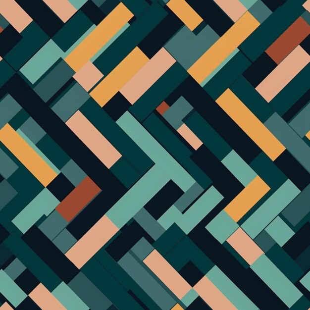 A close up of a colorful pattern of squares and rectangles generative ai