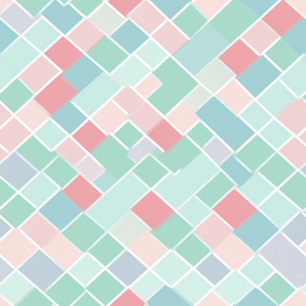 a close up of a colorful pattern of squares and rectangles generative ai