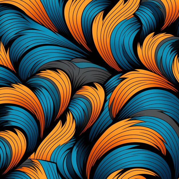 A close up of a colorful pattern of wavy waves generative ai