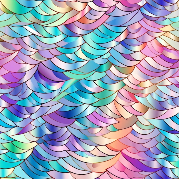 A close up of a colorful pattern of wavy waves generative ai