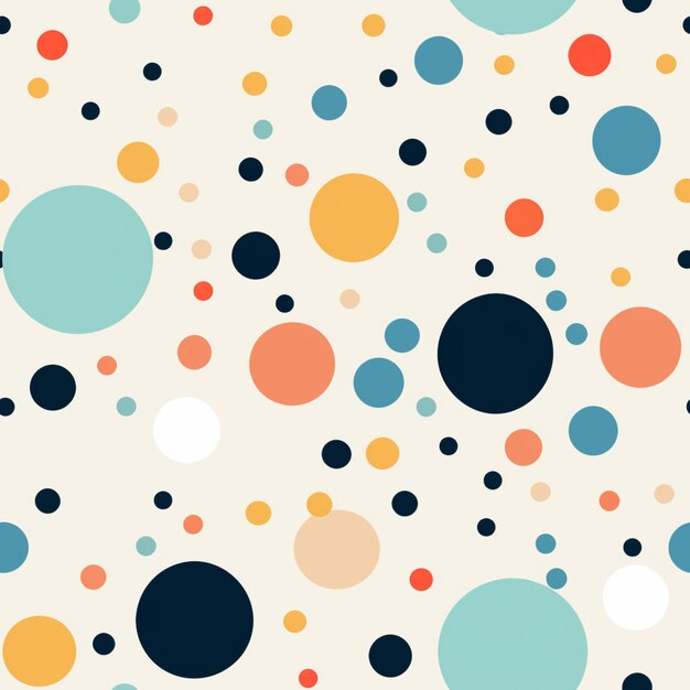 A close up of a colorful pattern with circles and dots generative ai