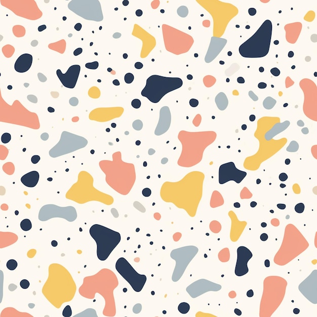 a close up of a colorful pattern with dots and shapes generative ai