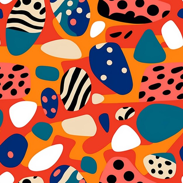 A close up of a colorful pattern with a lot of shapes generative ai