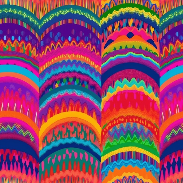 Photo a close up of a colorful pattern with many different colors generative ai