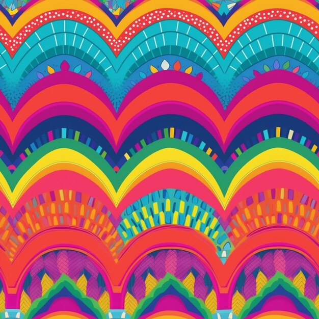 A close up of a colorful pattern with many different colors generative ai