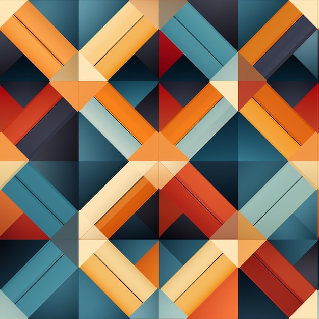 a close up of a colorful pattern with squares and lines generative ai