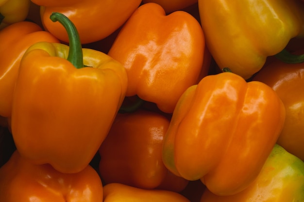 Close-up colorful peppers, fresh organic vegetables