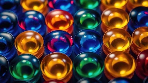 A close up of colorful plastic balls