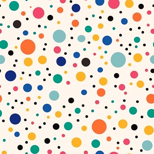 a close up of a colorful polka dot pattern on a white background generative ai