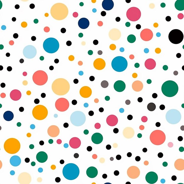 Photo a close up of a colorful polka dot pattern on a white background generative ai