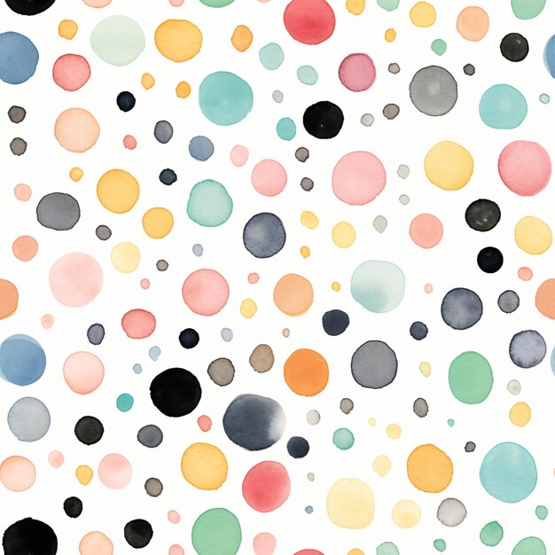 Photo a close up of a colorful polka dot pattern on a white background generative ai