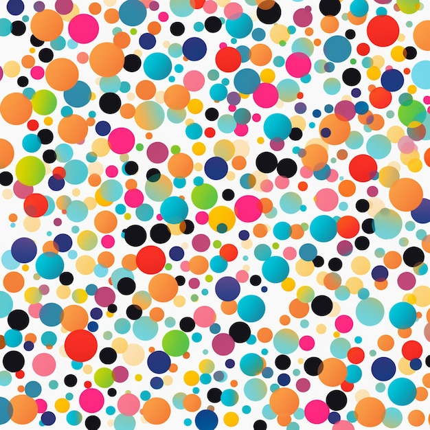 a close up of a colorful polka dot pattern on a white background generative ai