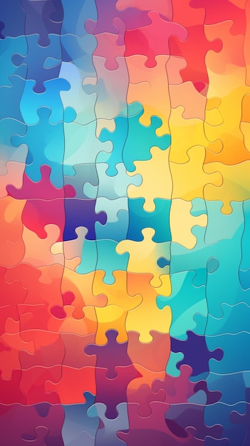 Photo a close up of a colorful puzzle piece with a missing piece generative ai