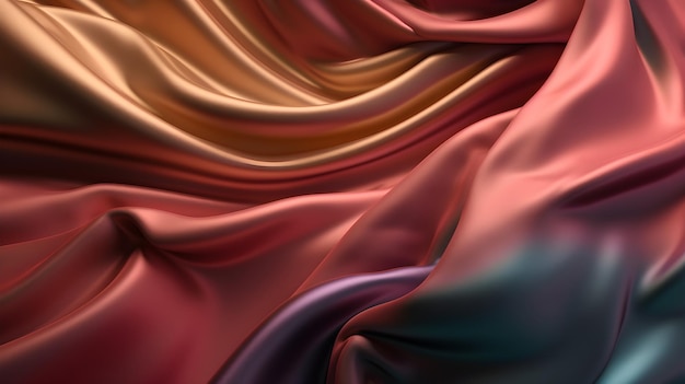 A close up of a colorful silk fabric.