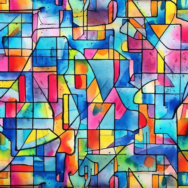 a close up of a colorful stained glass window with a bird generative ai