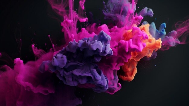 a close up of a colorful substance of liquid in the air generativ ai
