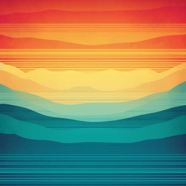A close up of a colorful sunset with mountains in the background generative ai