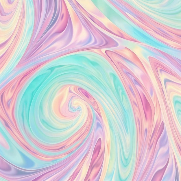 Photo a close up of a colorful swirl pattern with a blue and pink background generative ai