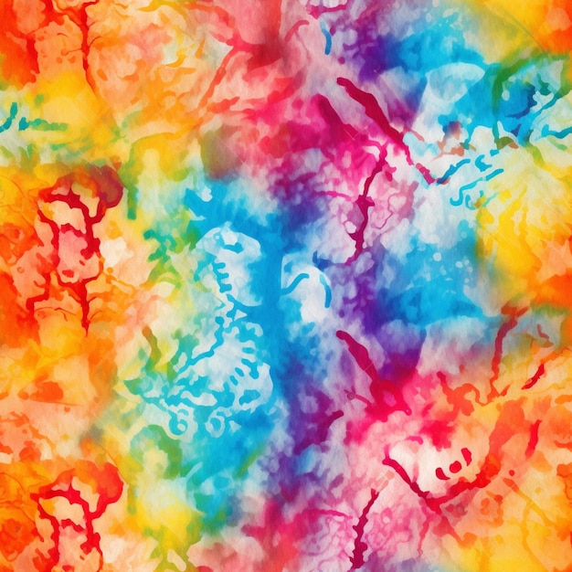 a close up of a colorful tie dye background with a lot of different colors generative ai