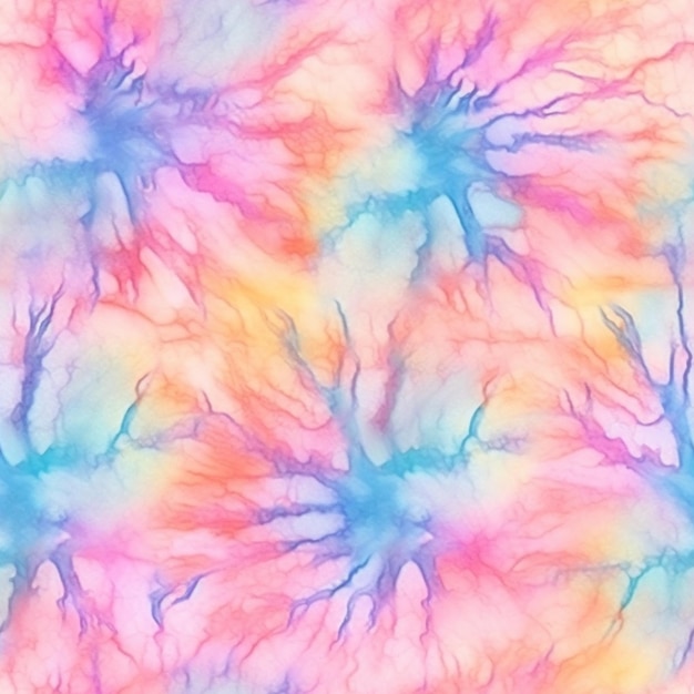 A close up of a colorful tie dye background with a pattern generative ai