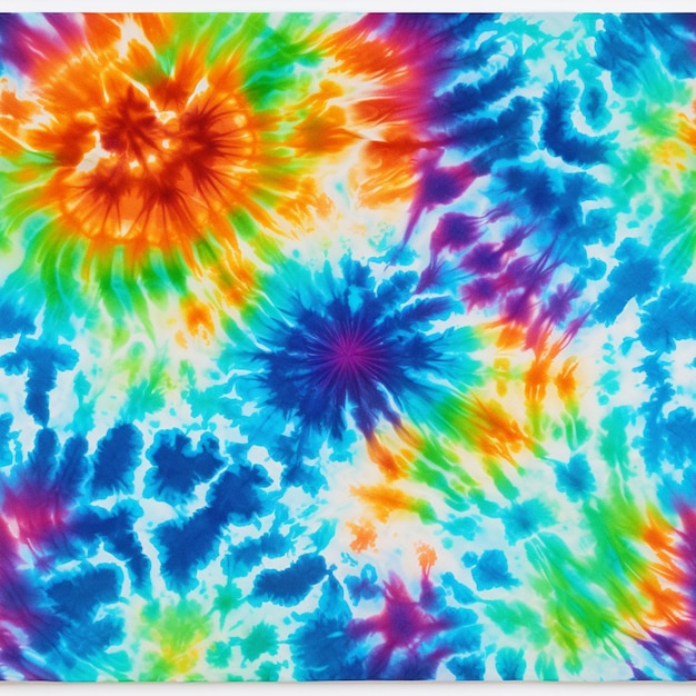 A close up of a colorful tie dye pattern on a white background generative ai