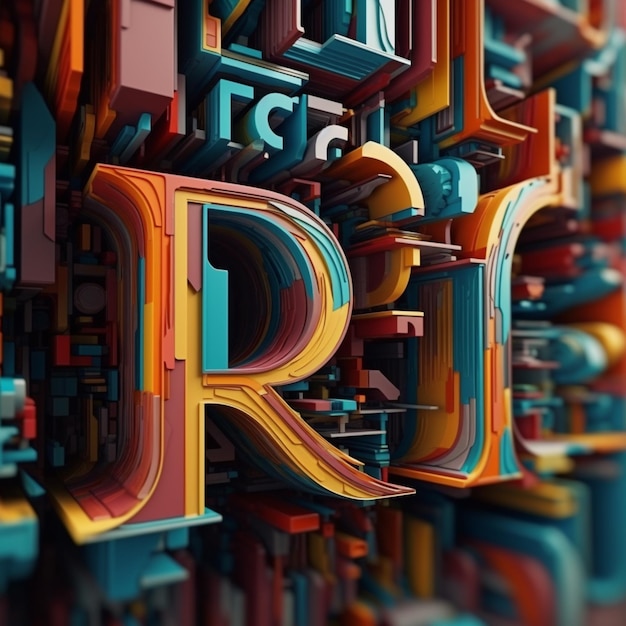 a close up of a colorful type of type of art generative ai