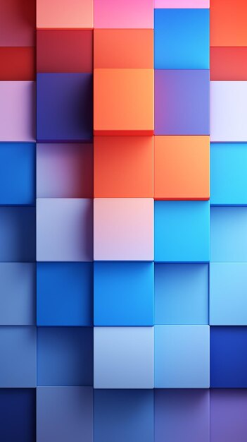 a close up of a colorful wall with many squares of different colors generative ai