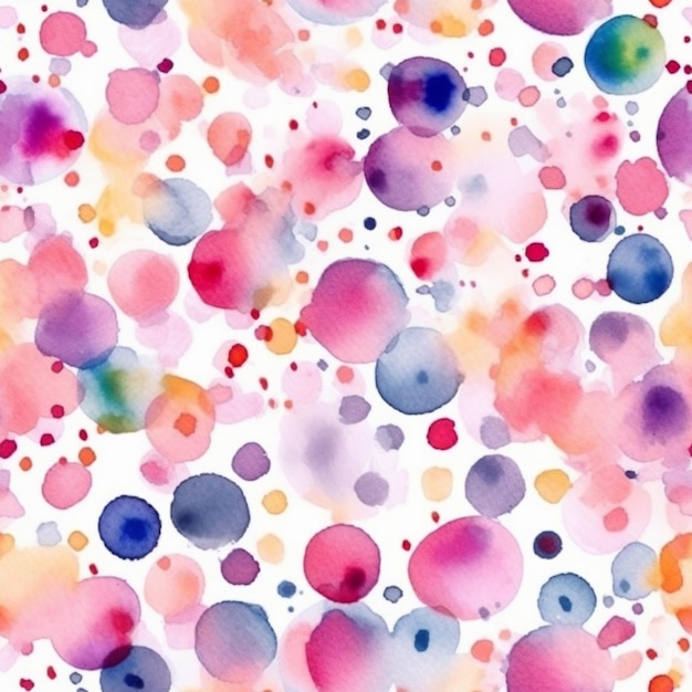 A close up of a colorful watercolor background with lots of bubbles generative ai