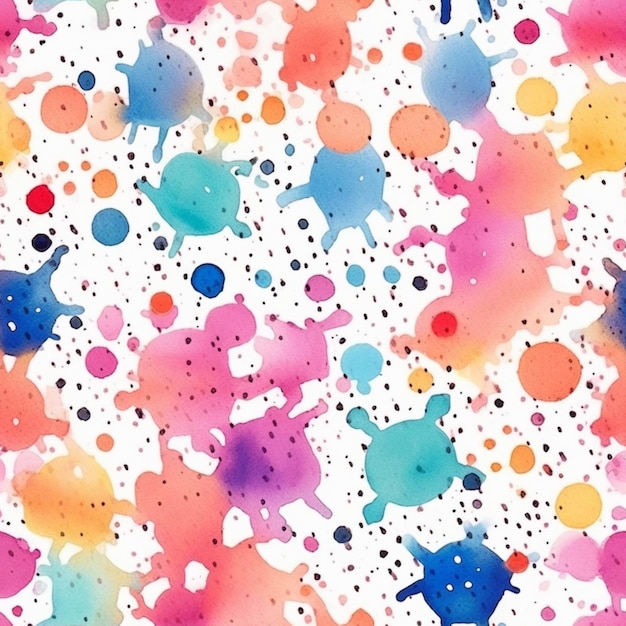 A close up of a colorful watercolor background with lots of small dots generative ai