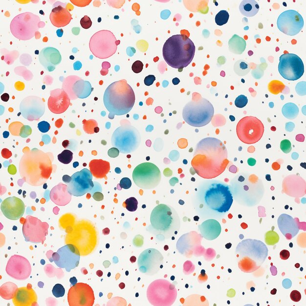 Photo a close up of a colorful watercolor painting of circles and dots generative ai