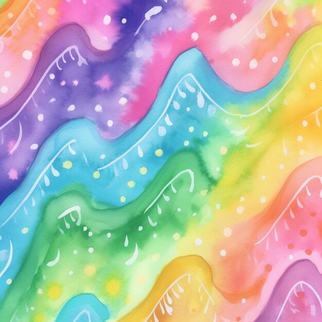 A close up of a colorful watercolor painting of waves generative ai