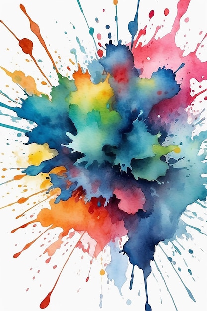 A close up of a colorful watercolor splatter on a white background generative ai