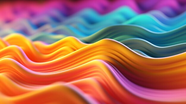 A close up of a colorful wave of colored paper ai generative
