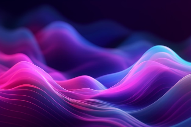 A close up of a colorful wave of light on a black background generative ai