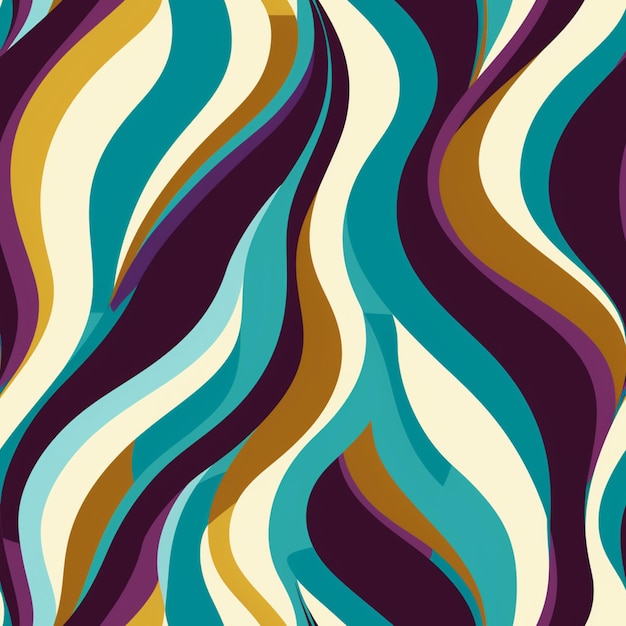 a close up of a colorful wavy pattern with a black background generative ai