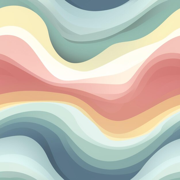 Photo a close up of a colorful wavy pattern with a blue sky in the background generative ai