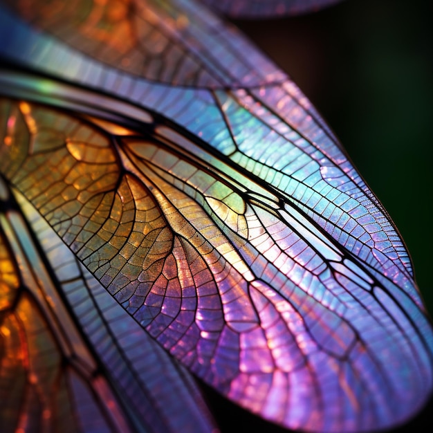 a close up of a colorful wing of a butterfly generative ai