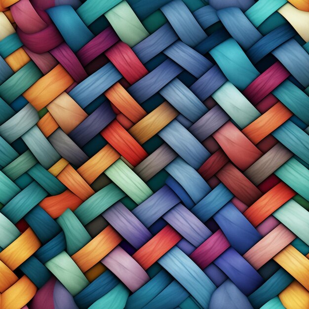 a close up of a colorful woven fabric with a pattern generative ai