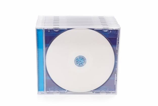 Photo close-up of compact disk against white background