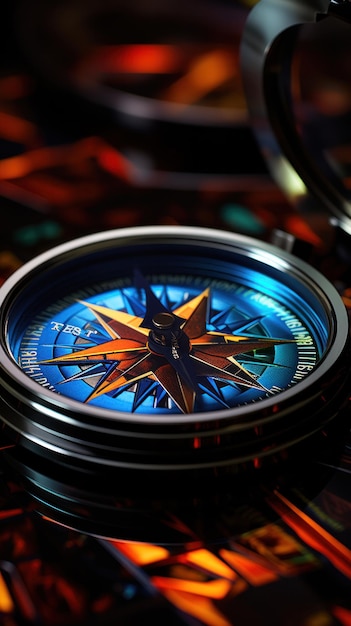 Close up of compass art business innovation