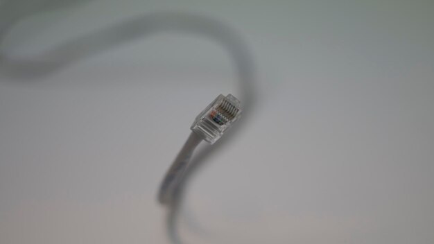 Photo close-up of computer cable on table