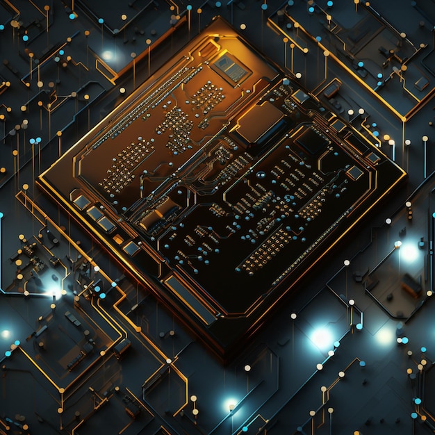 a close up of a computer chip on a circuit board generative ai