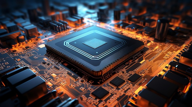 крупный снимок компьютерного чипа