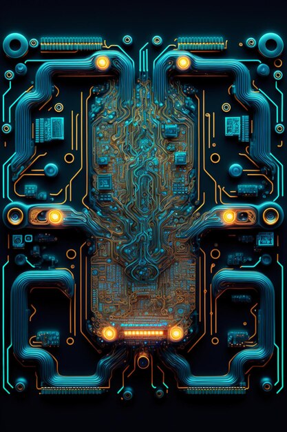 Close up of a computer circuit board generative ai