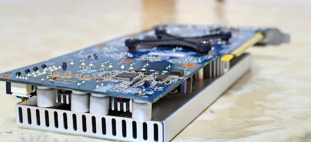 Photo close-up of computer equipment on table