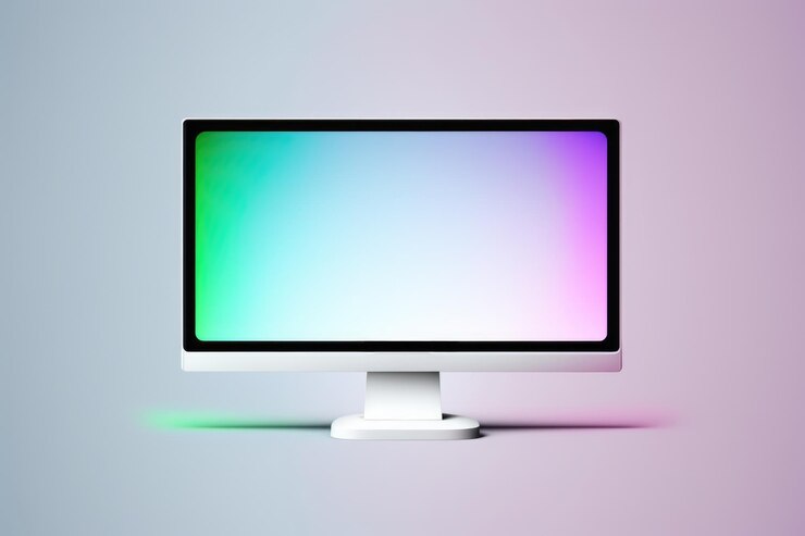 Premium Photo | Close up of computer monitor with blank screen and copy