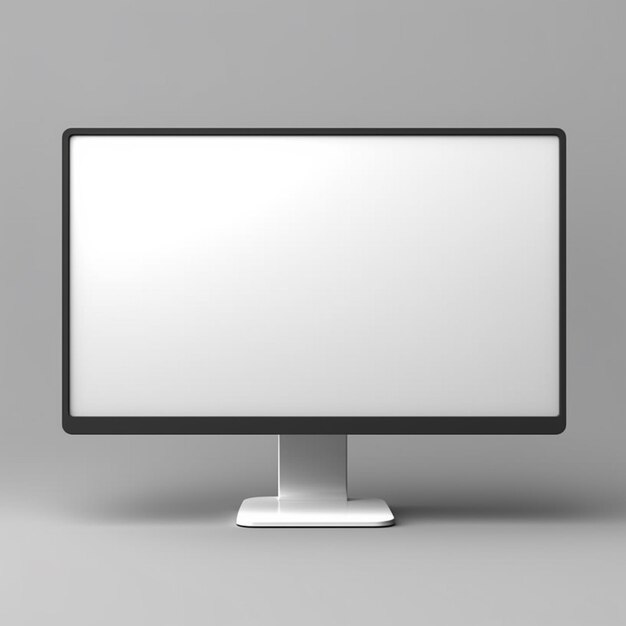 Photo a close up of a computer monitor with a blank screen generative ai