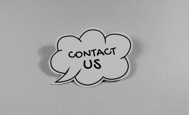 Photo close up of contact us word