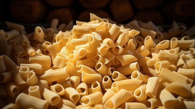 Photo a close up of a container of pasta in the style of